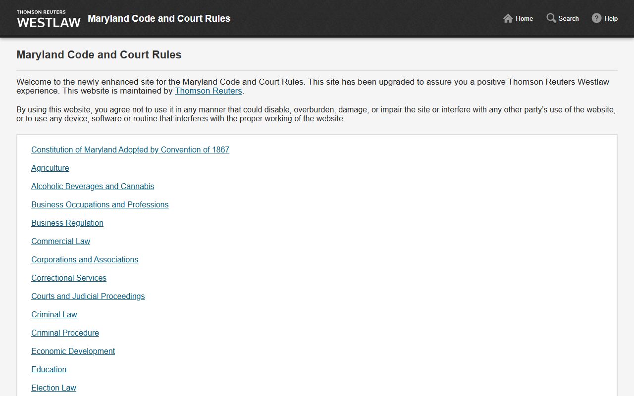 Allegany County court records Maryland Code portal