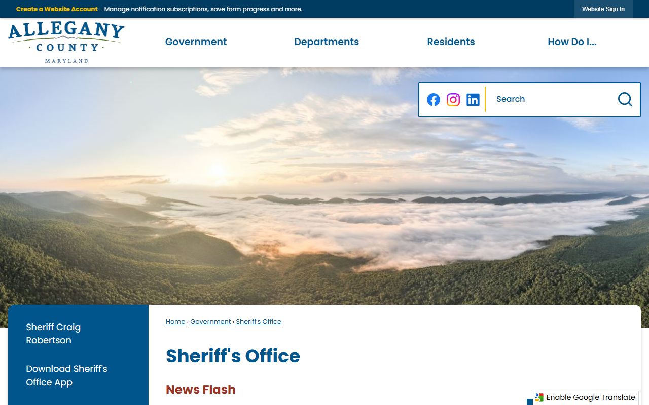 Allegany County inmate records sheriff office source