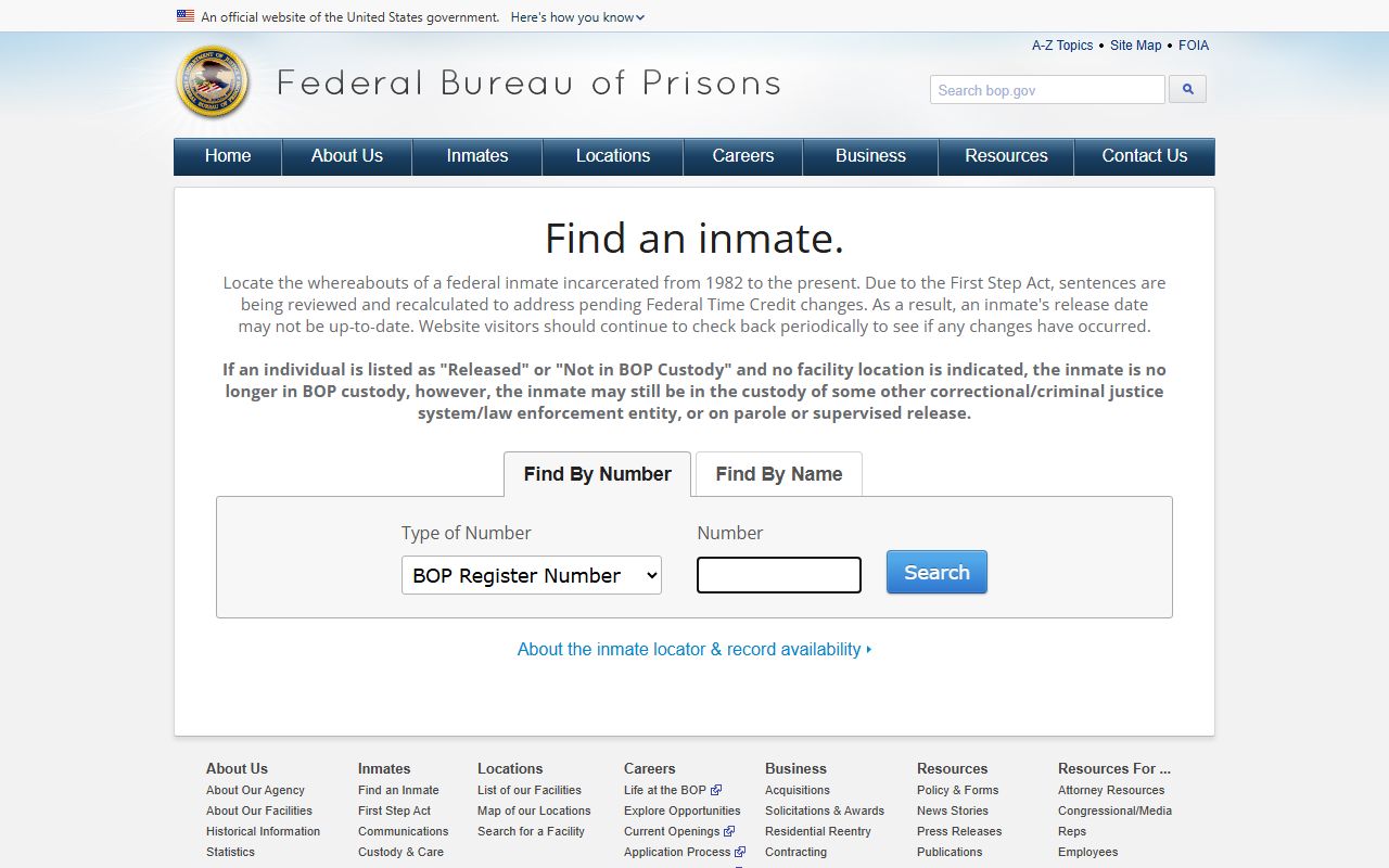 Allegany County inmate records federal inmate locator